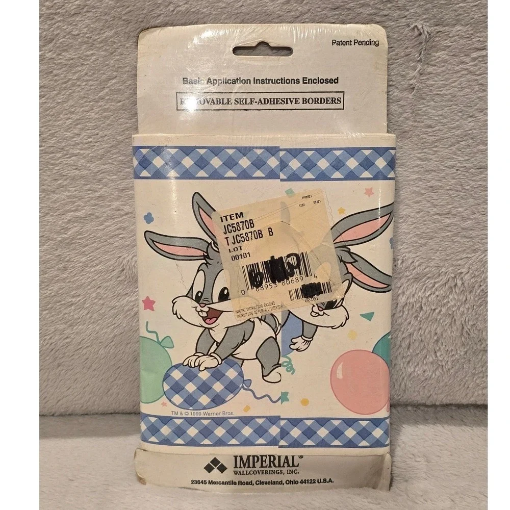 Vintage 1999 Baby Looney Tunes Self-Adhesive Wallpaper Border 5yd Imperial